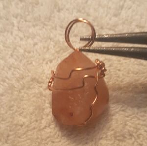 Wirewrapped Rose Colored Natural Stone